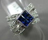 ESTATE LARGE 1.58CT DIAMOND & SAPPHIRE 14KT WHITE GOLD 3D CRISS CROSS LOVE RING