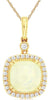 1.58CT DIAMOND & AAA OPAL 14KT YELLOW GOLD CUSHION & ROUND HALO FILIGREE PENDANT