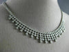 ANTIQUE LARGE 5.98CT DIAMOND 14KT WHITE GOLD BEZEL MULTI STRAND NECKLACE #17322