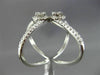 ESTATE LARGE .57CT DIAMOND 18K WHITE GOLD 3D CRISS CROSS DOUBLE FLOWER LOVE RING