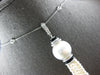 LARGE & LONG 1.5CT DIAMOND & AAA SOUTH SEA PEARL & ONYX 18KT WHITE GOLD NECKLACE