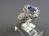 WIDE 1.40CT DIAMOND & AAA TANZANITE 14KT WHITE GOLD OVAL & ROUND FLOWER FUN RING