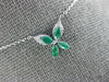 ESTATE .38CT DIAMOND & AAA EMERALD 14KT WHITE GOLD 3D BUTTERFLY LOVE NECKLACE