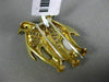 ANTIQUE LARGE .34CT DIAMOND & AAA RUBIES 18KT YELLOW GOLD 3D PENGUIN BROOCH PIN