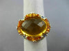 25.2CT WHITE CHOCOLATE FANCY DIAMOND AAA SAPPHIRE & CITRINE 14K YELLOW GOLD RING