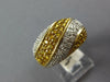 LARGE 1.77CT DIAMOND & AAA YELLOW SAPPHIRE 14KT YELLOW GOLD MULTI ROW WAVE RING