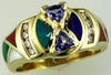 ESTATE .62CT DIAMOND & MULTI GEM 14KT YELLOW GOLD CLASSIC MULTI SHAPE FUN RING