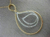 ESTATE LARGE .40CT DIAMOND 18KT WHITE & ROSE GOLD 3D TEAR DROP FLOATING PENDANT