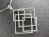 ESTATE LARGE 1.90CT DIAMOND 18KT WHITE GOLD 3D MULTI SQUARE LOVE KNOT PENDANT