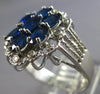 LARGE 1.64CT DIAMOND & AAA SAPPHIRE 18KT WHITE GOLD OVAL & ROUND FLOWER FUN RING