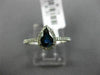 ESTATE .66CT DIAMOND & AAA SAPPHIRE 14K WHITE GOLD PEAR SHAPE 3D ENGAGEMENT RING