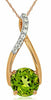 ESTATE 1.45CT DIAMOND & AAA PERIDOT 14KT ROSE GOLD 3D INFINITY LOVE PENDANT