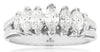 .80CT DIAMOND 14KT WHITE GOLD 7 STONE MARQUISE SHAPE GRADUATION ANNIVERSARY RING
