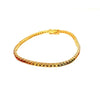 ESTATE 4.17CT AAA MULTI COLOR SAPPHIRE 14KT YELLOW GOLD CLASSIC TENNIS BRACELET