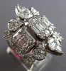 EXTRA LARGE 4.28CT DIAMOND 18KT WHITE GOLD 3D MULTI SHAPE FLOWER COCKTAIL RING