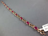 LONG 4.92CT DIAMOND & AAA RUBY 14K ROSE GOLD OVAL & ROUND X LOVE TENNIS BRACELET