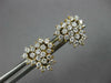 ESTATE 1.0CT DIAMOND 14KT 2 TONE GOLD CLUSTER HEART SHAPE TRILLION STUD EARRINGS