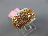 WIDE 2.14CT WHITE CANARY & PINK DIAMOND 18K WHITE & ROSE GOLD ANNIVERSARY RING