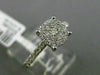 ESTATE WIDE .32CT DIAMOND 18KT WHITE GOLD CLUSTER ROUND PROMISE ENGAGEMENT RING