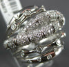 EXTRA LARGE 1.35CT DIAMOND 18KT WHITE GOLD MULTI ROW BAMBOO CRISS CROSS FUN RING