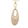 LARGE 4.09CT DIAMOND 18KT YELLOW GOLD 3D PAVE OVAL LOVE KNOT FLOATING PENDANT