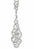 ESTATE LARGE 1.25CT DIAMOND 14KT WHITE GOLD 3D OPEN FILIGREE ELONGATED PENDANT