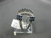ESTATE LARGE 2.30CT DIAMOND & AAA SAPPHIRE 14KT WHITE GOLD 3D PAVE FUN RING