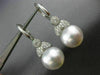 ESTATE LARGE .70CT DIAMOND & AAA SOUTH SEA PEARL 18K WHITE GOLD HANGING EARRINGS