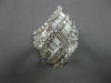 EXTRA LARGE 3.34CT DIAMOND 18KT WHITE GOLD 3D ROUND & BAGUETTE ANNIVERSARY RING
