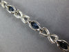 LONG 5.67CT DIAMOND & AAA SAPPHIRE 14K WHITE GOLD 3D OVAL X LOVE TENNIS BRACELET