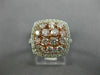 ESTATE 1.24CT WHITE & PINK DIAMOND 18K WHITE & ROSE GOLD SQUARE ANNIVERSARY RING