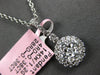 LARGE .74CT DIAMOND 14K WHITE GOLD ROUND CLUSTER INVISIBLE HALO FLOATING PENDANT