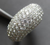 EXTRA LARGE 3.29CT DIAMOND 18KT WHITE GOLD 3D MULTI ROW PAVE DOME SHAPE FUN RING