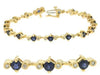 ESTATE 4.57CT DIAMOND & AAA SAPPHIRE 14KT YELLOW GOLD 3D CLASSIC TENNIS BRACELET