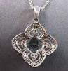 LARGE 2.35CT DIAMOND & AAA AQUAMARINE 14KT WHITE GOLD FILIGREE FLOATING PENDANT