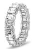 LARGE 5.63CT DIAMOND PLATINUM 3D EMERALD CUT ETERNITY WEDDING ANNIVERSARY RING