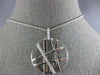 ESTATE LARGE .25CT DIAMOND 18KT WHITE GOLD 3D CIRCULAR CRISS CROSS WEB PENDANT