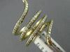 ESTATE LARGE .72CT DIAMOND 14KT YELLOW GOLD 3D MULTI ROW WAVE SNAKE SWIRL RING