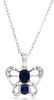 .71CT DIAMOND & AAA SAPPHIRE 14KT WHITE GOLD OVAL & ROUND BUTTERFLY LOVE PENDANT