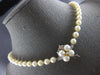 LONG .12CT DIAMOND & AAA SOUTH SEA PEARL 14KT WHITE GOLD FLOWER NECKLACE #27926