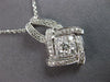 ESTATE .51CT DIAMOND 14KT WHITE GOLD 3D ROUND CLUSTER SQUARE FLOATING PENDANT