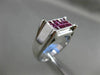 ESTATE WIDE 1.88CT DIAMOND & AAA RUBY 18KT WHITE GOLD ETOILE RECTANGLE MENS RING