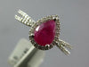 .94CT DIAMOND & AAA RUBY 14KT WHITE GOLD PEAR SHAPE & ROUND HALO FRIENDSHIP RING