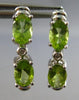 ESTATE 1.30CT DIAMOND & AAA PERIDOT 14KT WHITE GOLD HOOP HANGING EARRINGS #27907