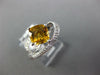 1.37CT DIAMOND & AAA CITRINE 14KT WHITE GOLD CUSHION & ROUND LOVE KNOT FUN RING