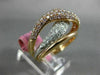 WIDE 1.54CT WHITE & PINK DIAMOND 18K WHITE & ROSE GOLD CRISS CROSS INFINITY RING