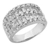 LARGE 2.65CT DIAMOND 14KT WHITE GOLD ROUND BAGUETTE & PRINCESS ANNIVERSARY RING