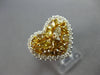 LARGE 2.43CT WHITE & MULTI COLOR DIAMOND 18KT 2 TONE GOLD MULTI SHAPE HEART RING