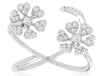 .43CT DIAMOND 14KT WHITE GOLD 3D DOUBLE FLOWER MULTI HEART CRISS CROSS LOVE RING