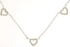 ESTATE .15CT DIAMOND 14KT WHITE GOLD 3D CLASSIC MULTI HEART BY THE YARD NECKLACE